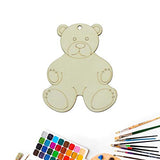Lilyzhu 20-Pack Wooden Bear Shaped Cutouts Hanging Wood Sign for DIY Crafts (3.2 x 3.8 x 0.1 in) Lilyzhu