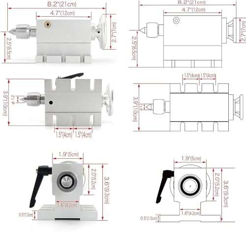 CNCTOPBAOS K12-100mm CNC Router Milling Machine Rotational Axis 4th Axis A axis Rotary Table A axis 100mm 4 jaw chuck dividing head,MT2 65mm CNCTOPBAOS