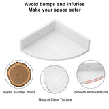 Alsonerbay White Corner Shelf Wall Mount, Set of 3 Floating Shelves for Storage and Display, Rustic Wood Shelves for Bedroom, Living Room, Bathroom, Alsonerbay