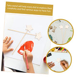 Yardwe 6Pcs Wand Unfinished Wooden Wands DIY Princess Wand kit Girls Costume Accessories Fairy Wood Wands Princess Party Decorations Fairy Sticks Yardwe