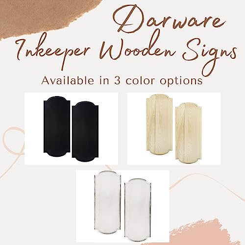Darware Innkeeper Wooden Signs (2-Pack, Natural Unfinished); 14 x 6 Inch Unpainted Blank Signboards for DIY Arts & Crafts Home Decor