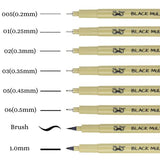 Mr. Pen- Drawing Pens for Artists, 8 Pack Black Multiliner/Fineliner Micro Anime / Sketch Pens, Line Art /Inking Pens, Fine Point Bible Journaling Mr. Pen