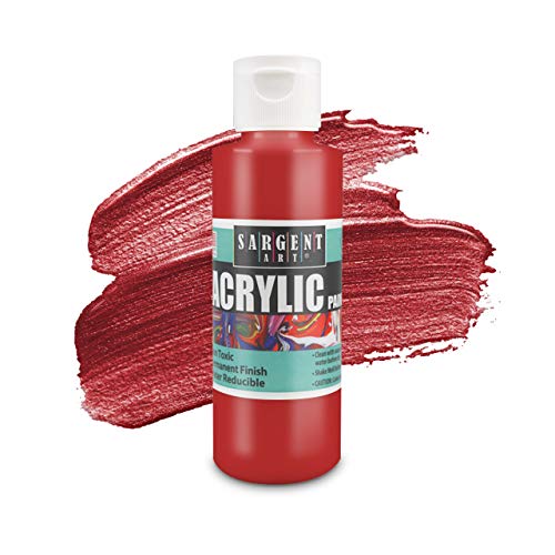 Sargent Art Primary Acrylic Paint Set, 4 Ounce bottles x 6 Pack Set, Non-Fading, Rich Vivid Pigments, Brilliant Matte Finish, Fast Dry Formula, Sargent Art