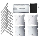 TIMESETL 14Pcs Guitar Luthier Tools Set Including Understring Guitar Radius Gauge, String Action Ruler Gauge, Guitar Notched Radius Gauges Guitar Set TIMESETL