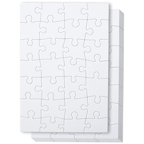 Mr. Pen- Blank Puzzle, 8 Pack, 28 Pieces/Pack, 5.5 x 8.1 Inches, White, Blank Puzzles to Draw on, White Puzzle, All White Puzzle, Blank Puzzle Pieces - WoodArtSupply