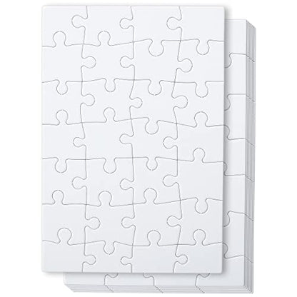 Mr. Pen- Blank Puzzle, 8 Pack, 28 Pieces/Pack, 5.5 x 8.1 Inches, White, Blank Puzzles to Draw on, White Puzzle, All White Puzzle, Blank Puzzle Pieces - WoodArtSupply