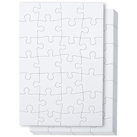 Mr. Pen- Blank Puzzle, 8 Pack, 28 Pieces/Pack, 5.5 x 8.1 Inches, White, Blank Puzzles to Draw on, White Puzzle, All White Puzzle, Blank Puzzle Pieces Mr. Pen