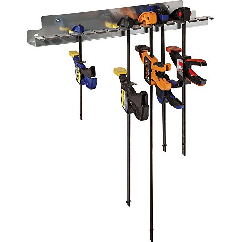 Quick-Release Bar Clamp Rack – Tool Storage Rack Holds 15 Bar Clamps - Sturdy Galvanized Steel Bar Clamp Rack - 24-3/8" Long Clamp Rack Woodworking