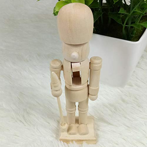 SEWACC 3 Pcs Christmas Nutcracker Wooden Nutcracker Ornaments Christmas Decoration Unfinished Nutcracker Figurines Puppet (Random Pattern) SEWACC
