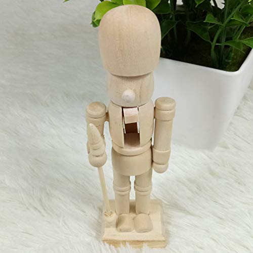 SEWACC 3 Pcs Christmas Nutcracker Wooden Nutcracker Ornaments Christmas Decoration Unfinished Nutcracker Figurines Puppet (Random Pattern)