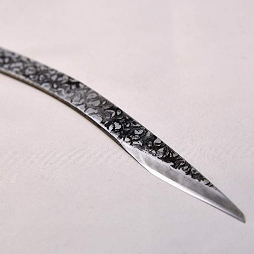 KAKURI Kiridashi Knife Right Hand 15mm Curved, Professional Razor Sharp Hand Forged Japanese Carbon Steel Blade Hammered Pattern for Woodworking, - WoodArtSupply