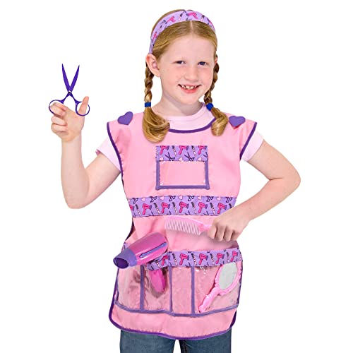 Melissa & Doug Hair Stylist Role Play Costume Dress-Up Set (Frustration-Free Packaging) Purple 17" x 21" x 5", for Children Age : 3+ - WoodArtSupply