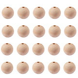 PH PandaHall Wooden Beads, 50Pcs 30mm(1.2 Inch) Natural Unfinished Wood Spacer Beads Round Wooden Ball Loose Beads for Crafts DIY Jewelry Garland PH PandaHall