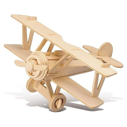 TOYANDONA 3 Pack Wooden DIY Crafts Plane, Mini Assemble Painting Airplane Model Toys Wood 3D Puzzles Construction Kits for Kids School Craft Decor