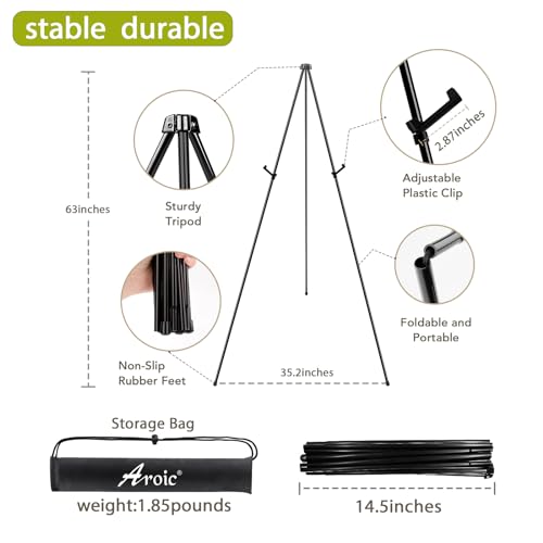 AROIC 63 Easel Stand for Display, 10 Pack Portable Foldable Metal Eas –  WoodArtSupply
