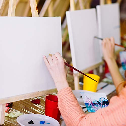 U.S. Art Supply 12-Piece Long Handle Nylon Hair & Bristle Artist Paint Brush Variety Set Red Handle U.S. Art Supply