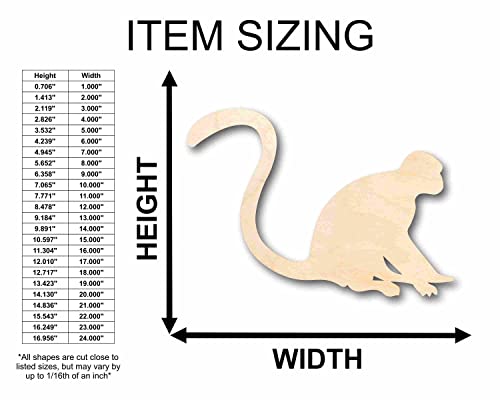 Unfinished Wood Monkey Silhouette - Craft- up to 24" DIY 10" / 1/4" 24 Hour Crafts
