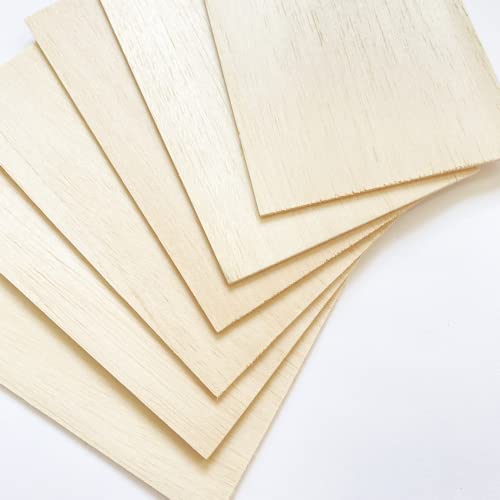 MUXGOA 20 Pcs Wood Sheets,Unfinished Balsa Wood Sheets for Crafts DIY Wood Sheets Thin Wood Sheets for Wooden DIY Ornaments,Scrabble Tiles,House MUXGOA