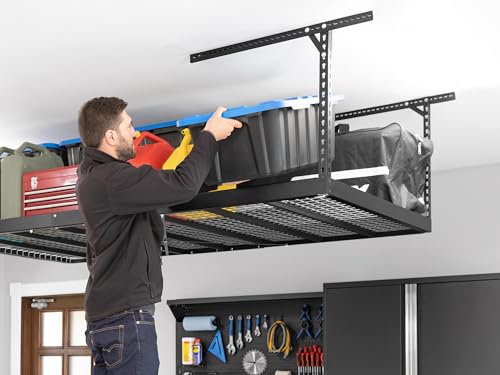 NewAge Products 4 ft. x 8 ft. VersaRac Pro Adjustable Overhead Garage Storage Rack, Heavy Duty Steel Garage Storage Organization, Ceiling Storage NewAge Products Inc.