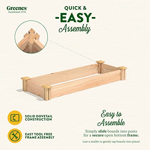 Greenes Fence Premium Cedar Raised Garden Bed, 16" x 48" x 5.5" - Made in USA with North American Cedar - WoodArtSupply