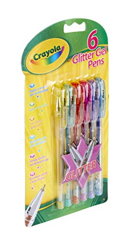 Crayola Glitter Gel Pens, Pack of 6 - WoodArtSupply