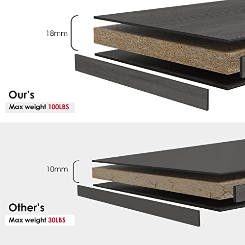 Wood Bookcase 5-Shelf Freestanding Display Wooden Bookshelf for Home Office School (11.6" D*33" W*59.8" H,Grey) Sunon