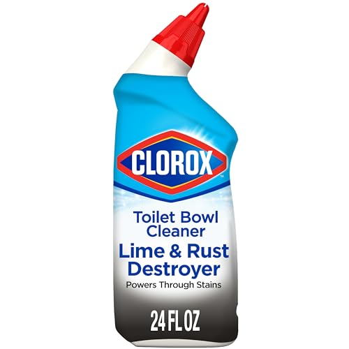 Clorox Toilet Bowl Cleaner Lime & Rust Destroyer, Automatic Toilet Bowl Cleaner, Healthcare Cleaning and Industrial Cleaning, 24 Ounces (Packaging Clorox