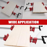 FLKQC 3/4" Wood Gluing Pipe Clamp Set with Unique Foot Design Red Heavy Duty Bar Clamps Cast Iron Quick Release Pipe Clamp Tools for Woodworking (6) FLKQC
