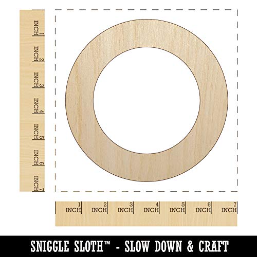Circle Outline Unfinished Wood Shape Piece Cutout for DIY Craft Projects - 1/8 Inch Thick - 6.25 Inch Size Sniggle Sloth