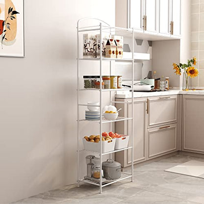 HOMEFORT 6-Tier Metal Bathroom Shelf - Freestanding Storage Organizer for Maximum Space Efficiency - WoodArtSupply