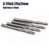 OSCARBIDE 16 Pieces/Set Carbide End Mills CNC Spiral Router Bits,Include 4 Pieces 1/8”Shank 2 Flutes Ball Nose,12 Pieces 1 Flutes Milling Cutters for OSCARBIDE