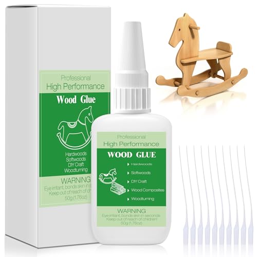 50g Wood Glue Clear- Heavy Duty Wood Glue for Furniture Woodworking, Strong Adhesive Waterproof Super Glue Gel for Wood Crafts - WoodArtSupply