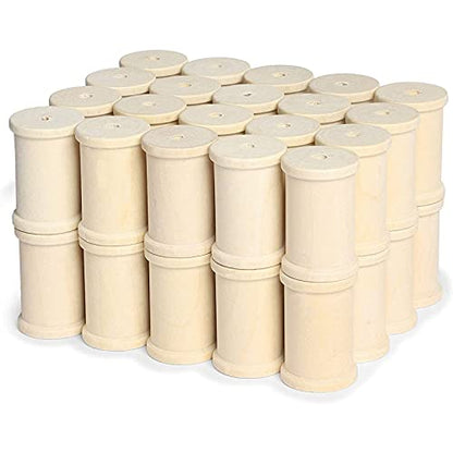 Large Unfinished Wooden Spools for Crafts (1.37 x 2 in, 40 Pack)