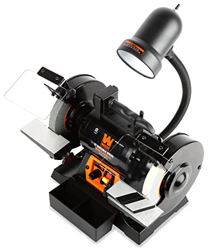 WEN BG625V 2.5-Amp 6-Inch Variable Speed Bench Grinder with Flexible Work Light , Black WEN
