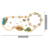 ORBRIUM 141 Pcs National Park Spiral Wooden Train Set STEAM STEM Multi-Level Compatible with Brio, Thomas Wooden Railway Orbrium