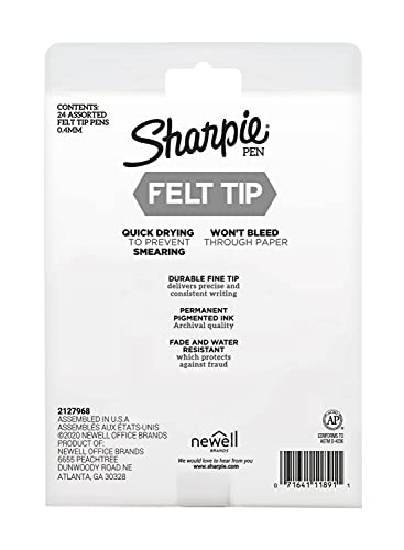  SHARPIE Felt Tip Pens, Fine Point (0.4mm), Red, 12 Count :  Permanent Markers : Office Products