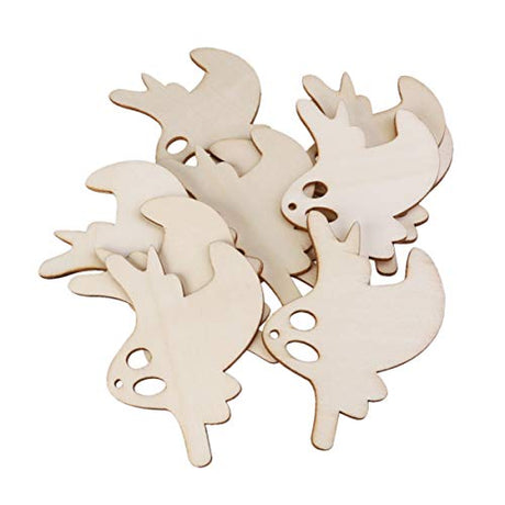 Artibetter 10pcs Halloween Unfinished Ornaments Snicker Ghost Decoration Halloween Crafts Fireplace Hanging Decor Halloween Ghosts Wood Tags Ghost ARTIBETTER