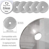 Rotary Cutter Set pink - Quilting Kit incl. 45mm Fabric Cutter, 5 Replacement Blades, A3 Cutting Mat, Acrylic Ruler and Craft Clips - Ideal for Honey's Heaven