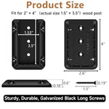 Steel DN Mate 20 PCS Deck Railing Bracket Connectors for 2x4 (Actual 1.5”x3.5”) Wood Post to Handrail Connection, Sturdy Nylon Stair Fence Railing Steel DN Mate