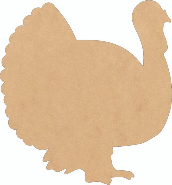 Unfinished Wood Turkey 22" Shape, MDF 1/8" Wood Craft Art Cutout NEXTCraft
