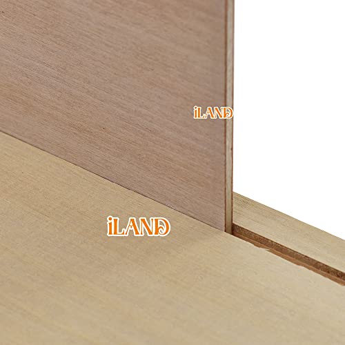 iLAND Dollhouse Display Box, Unfinished Wood Shadow Box, Quick-Build Display Case with Transparent Front 15.7“ x 11” x 11“ Suitable for Lego & 1/12 iland