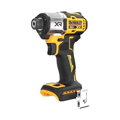DEWALT 20V MAX XR Impact Driver, Brushless, 1/4", 3-Speed, Bare Tool Only (DCF845B), Yellow, Black DEWALT