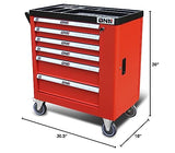 New Package DNA MOTORING 36" H X 30.5" W X 18"D Heavy Duty Lockable Slide Tool 6-Drawers Chest Rolling Tool Cart Cabinet with Keys (TOOLS-10002), Red DNA MOTORING