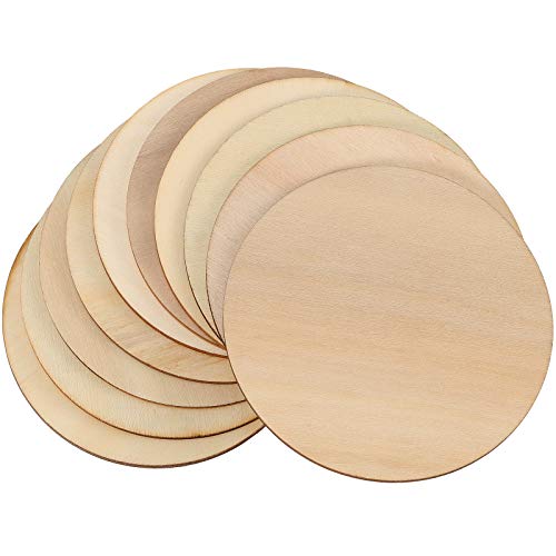 ZEONHAK 50 Pack 7.8 Inches Wood Circle for Craft, Natural Unfinished Wood Rounds, Round Wood Cutouts for Painting, DIY Craft, Decoration ZEONHAK