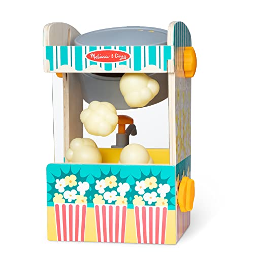 Melissa & Doug Fun at The Fair! Wooden Popcorn Popping Play Food Set - Wooden Toy, Hands On Play for Toddlers, for Boys and Girls 3+