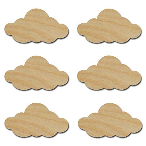 Cloud Shape Unfinished Wood Cut Outs 3" Inch 6 Pieces CLD03-06