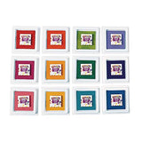 Colorations Washable Perfect Stamp Pads, 12 Colors, 3-3/4" Square, Finger Ink Pad, Small Pad, Vivid Bright Colors, Arts & Crafts, Stamping, Colorations