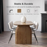 homary 70.9" Japandi Dining Table for 6, Modern Solid Wood Top Oval Table for Dining Room, Kitchen, Living Room Mesas de Comedor, Easy Clean homary