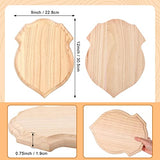 3 Pieces Unfinished Wood Plaque 9 x 12 Inch Wooden Shield Plaque Wood Sign for Crafts Carving Crafting, Wood Planks Wood Boards for Burning Projects Yookeer
