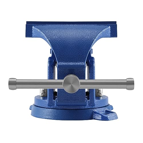 Iglobalbuy 6" Bench Vise with Anvil, Vice Tool 6 Inch Jaw Width Table Top Clamp 360° Swivel Base Heavy Duty Cast Iron Clamp Press Locking Home Bench - WoodArtSupply